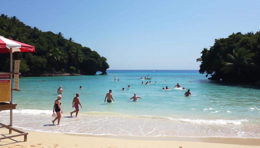 Levera Beach swimming safety Levera Beach swimming safety