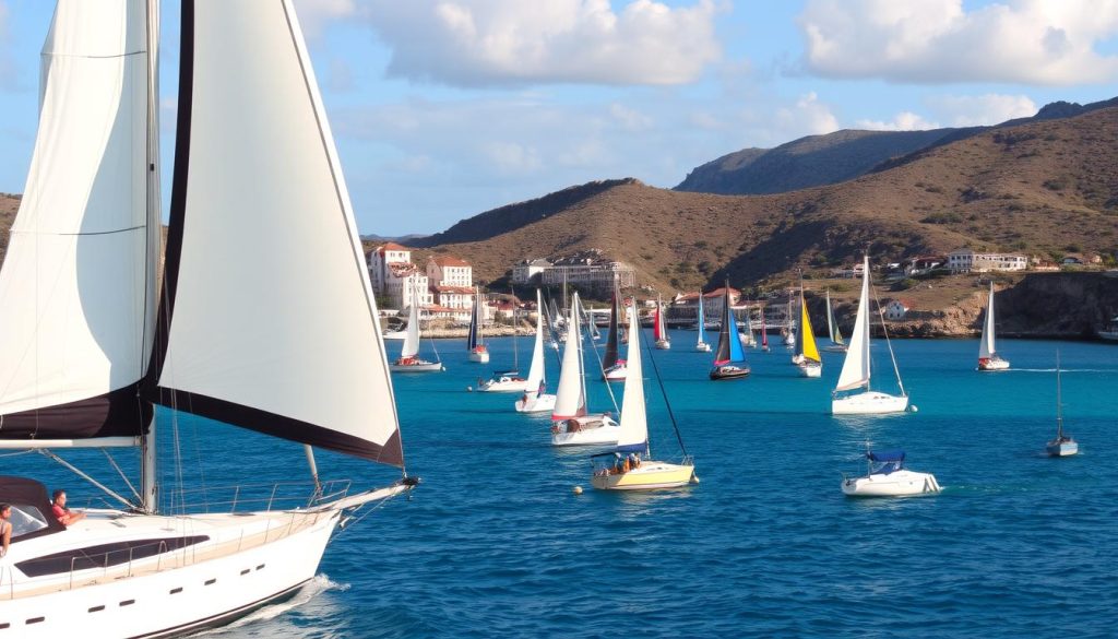 Sailing in English Harbour Sailing in English Harbour