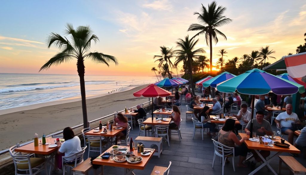 Shell Beach dining scene Shell Beach dining scene