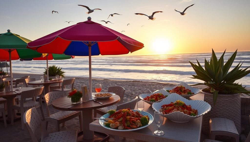 Shell Beach dining scene Shell Beach dining scene