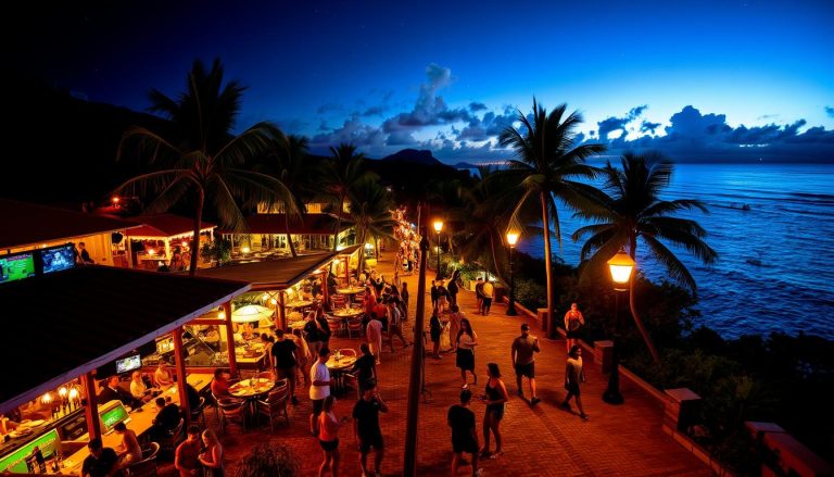 What is the nightlife like in Dickenson Bay?