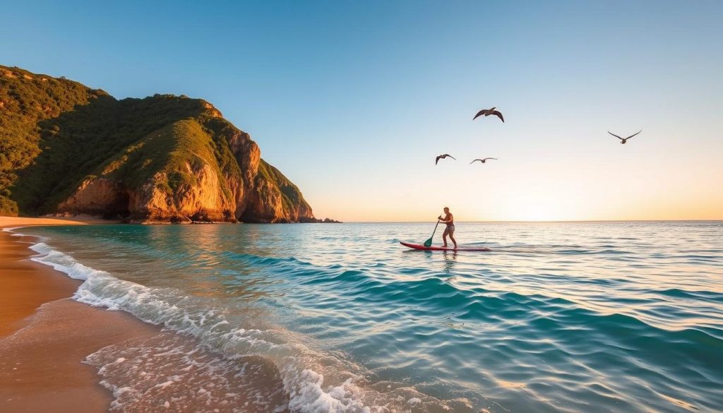 paddleboarding at Shell Beach paddleboarding at Shell Beach