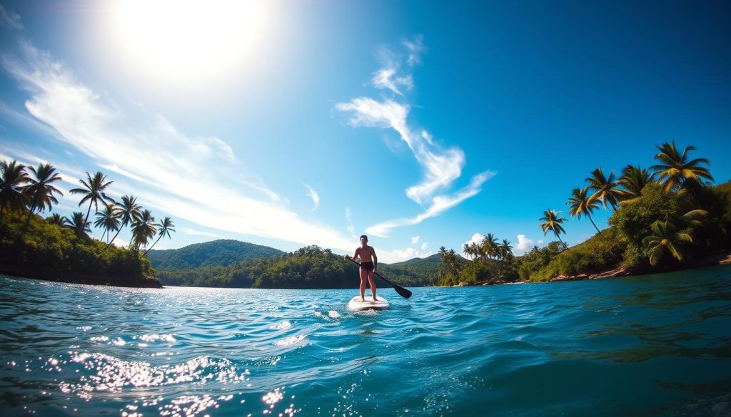 stand-up paddle boarding in Dickenson Bay stand-up paddle boarding in Dickenson Bay