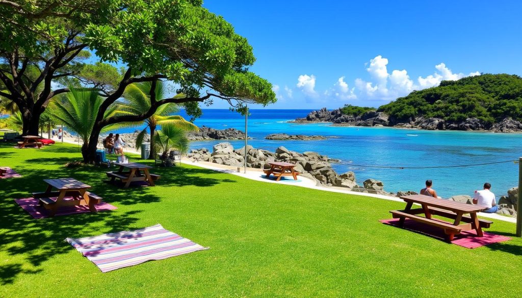 waterfront picnic areas in Anse de Colombier waterfront picnic areas in Anse de Colombier