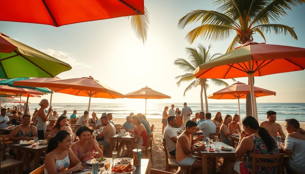Baby Beach dining scene Baby Beach dining scene