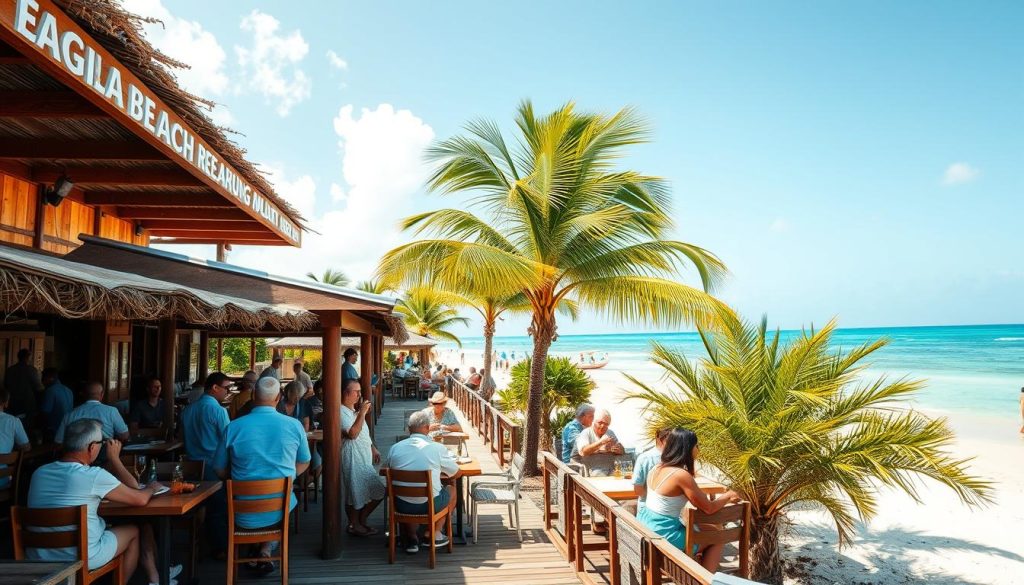 Eagle Beach dining scene Eagle Beach dining scene