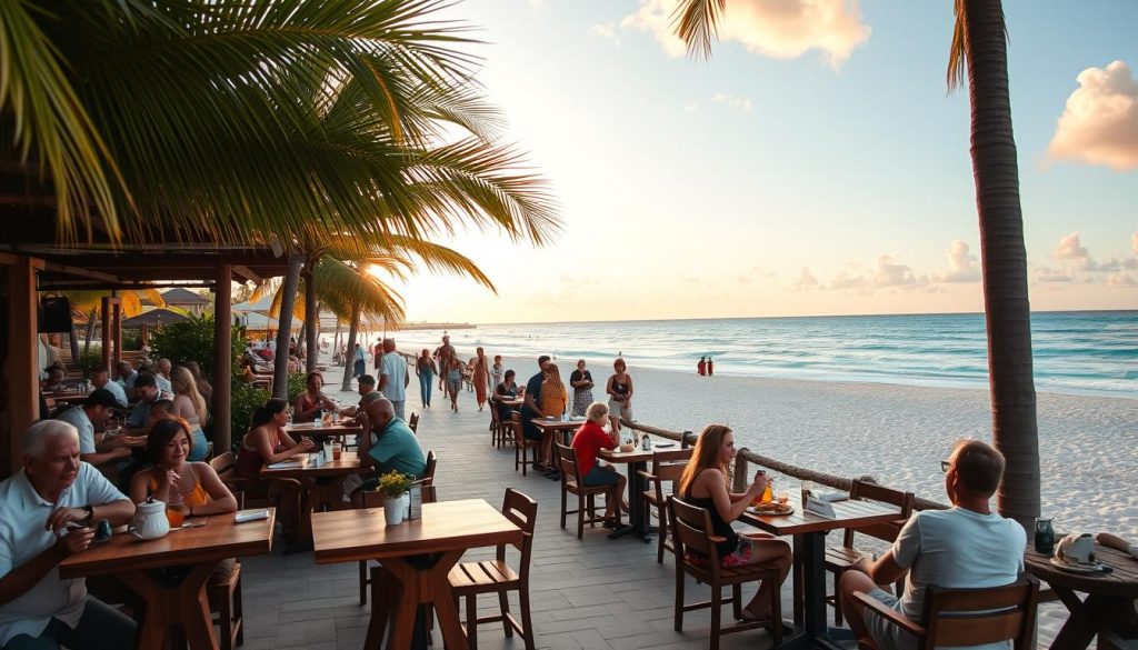 Eagle Beach dining scene Eagle Beach dining scene