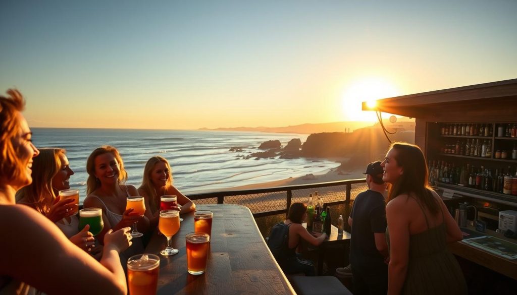 Half Moon Bay drinks by the beach Half Moon Bay drinks by the beach