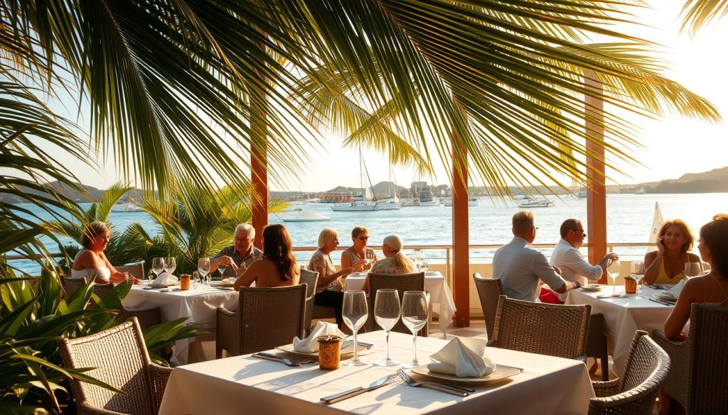 Jolly Harbour dining scene Jolly Harbour dining scene