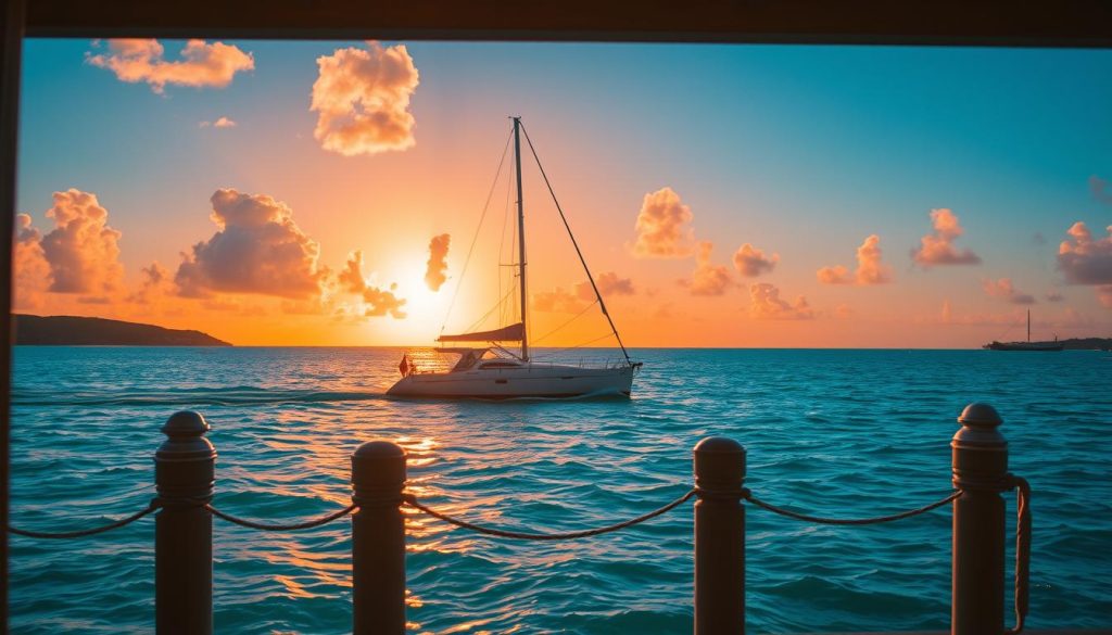 Oranjestad harbor sunset boat tour Oranjestad harbor sunset boat tour