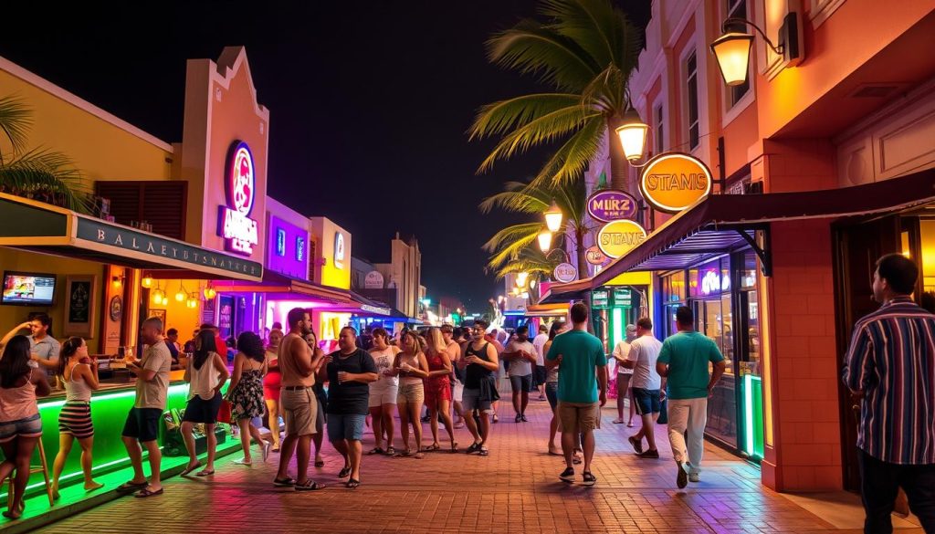 Oranjestad nightlife scene Oranjestad nightlife scene