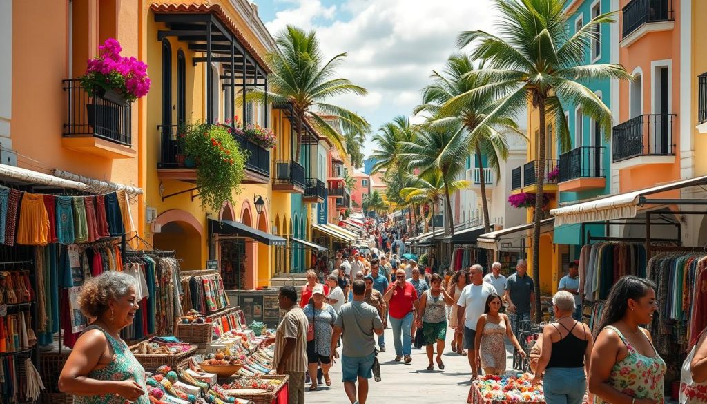 Oranjestad shopping scene Oranjestad shopping scene
