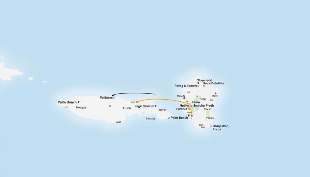 Palm Beach Oranjestad map distance Palm Beach Oranjestad map distance