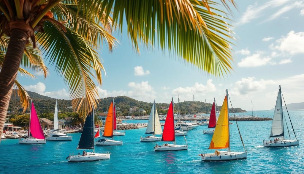 Sailing activities in Jolly Harbour Sailing activities in Jolly Harbour