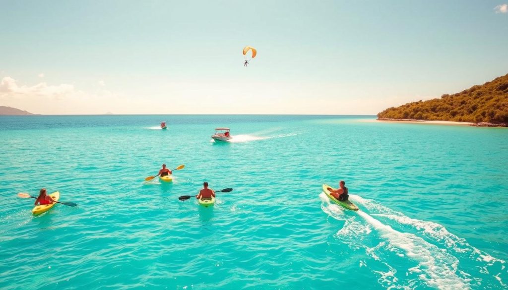 Water activities in Dickenson Bay Water activities in Dickenson Bay
