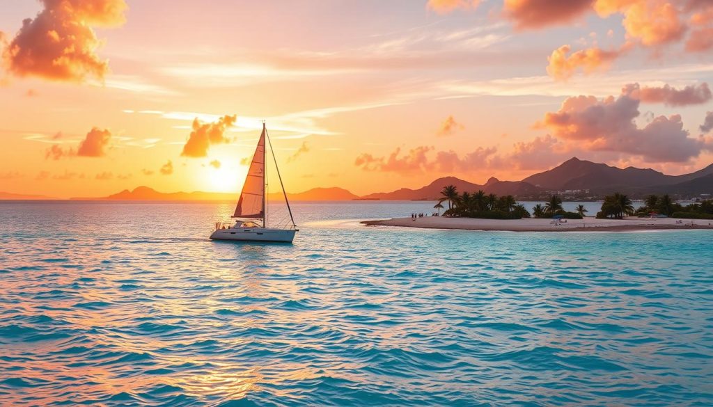 aruba coast sunset sailing aruba coast sunset sailing