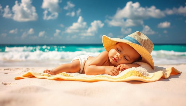 baby beach sunbathing