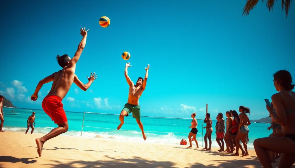 beach volleyball players in action beach volleyball players in action