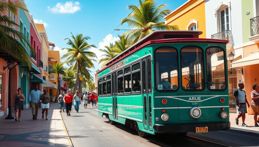 free trolley system in Oranjestad free trolley system in Oranjestad