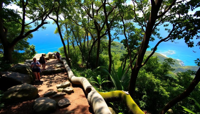 Hiking and nature trails on Peter Island beyond Deadman Bay