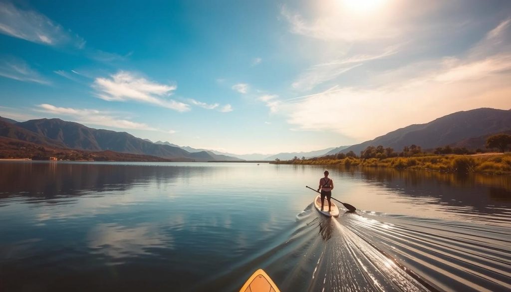 Los Molinos reservoir paddleboarding Los Molinos reservoir paddleboarding