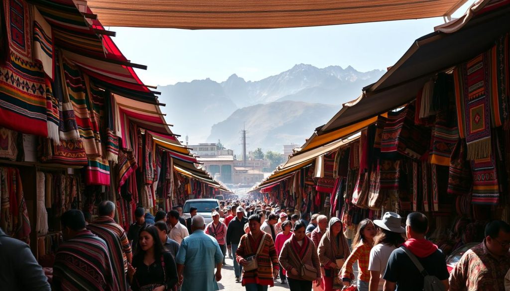 Peruvian textiles market Peruvian textiles market
