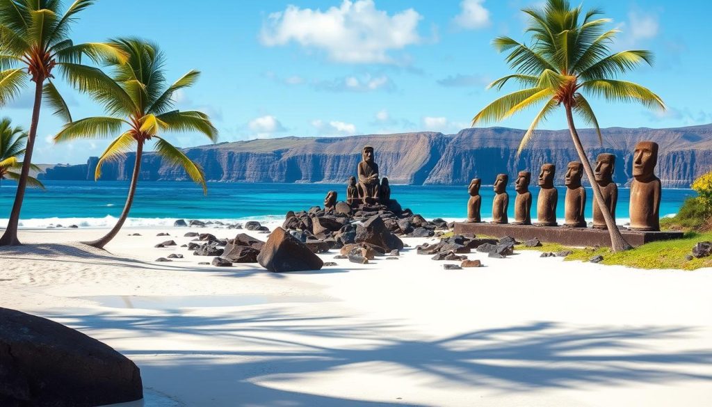 Anakena Beach on Easter Island Anakena Beach on Easter Island
