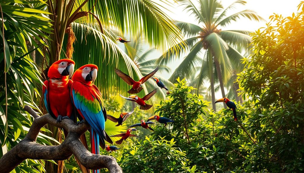 Colorful birds of the Amazon basin Colorful birds of the Amazon basin