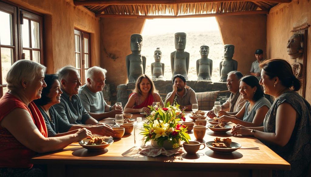 Easter Island family dining Easter Island family dining