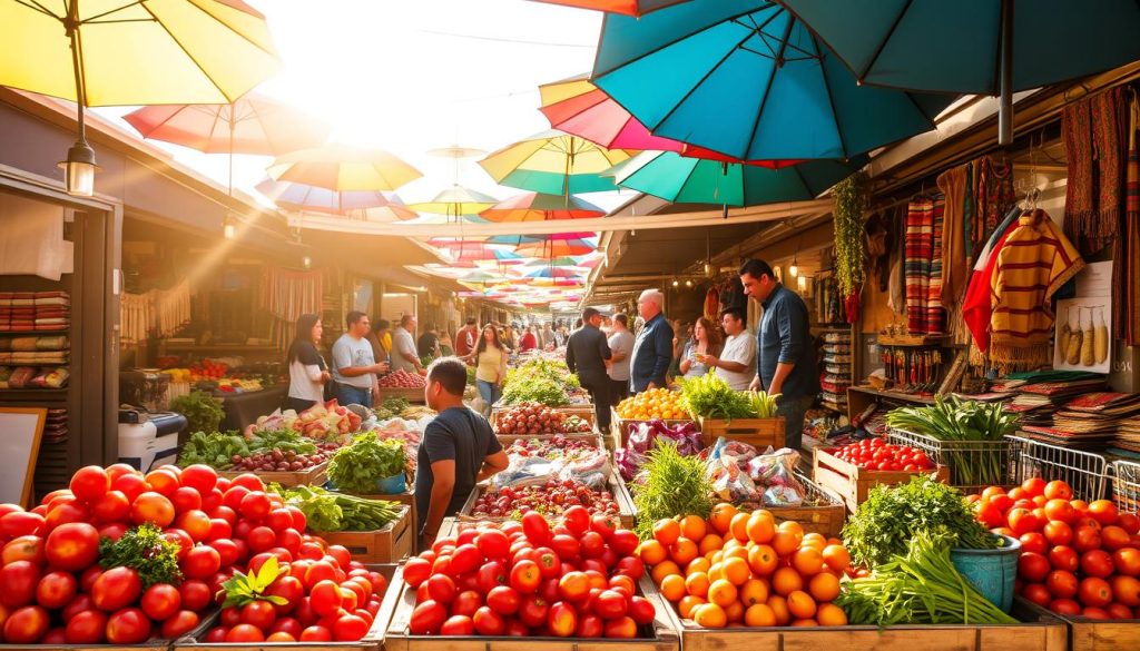 Santiago market scene Santiago market scene