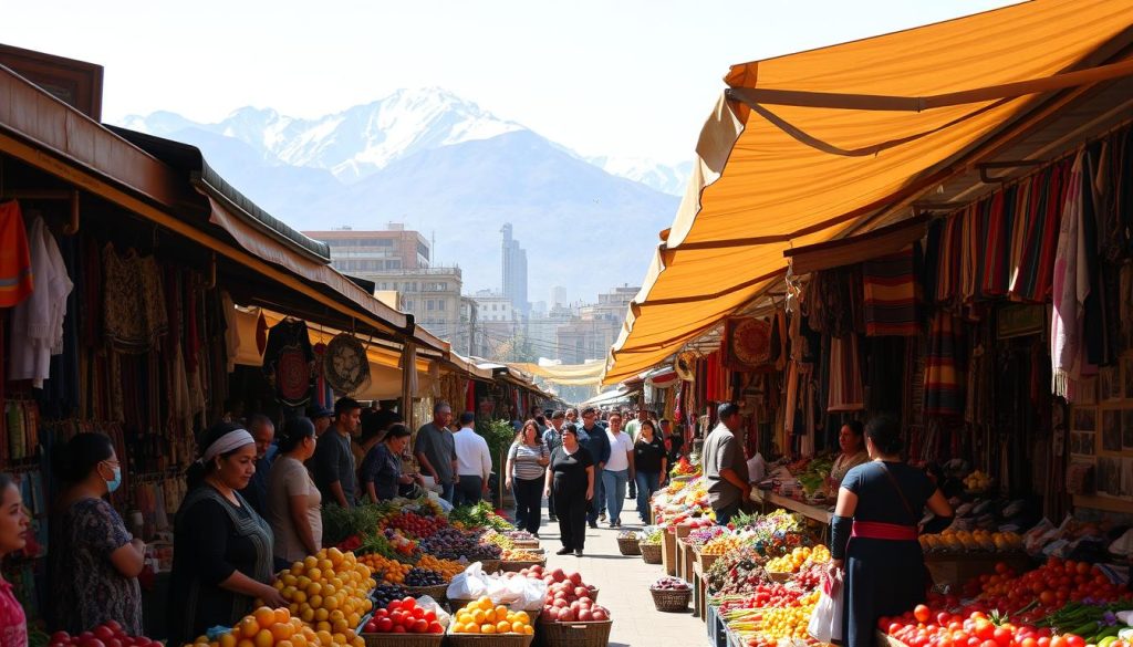 Santiago market scene Santiago market scene