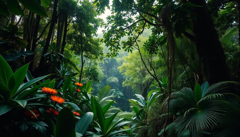 What are some unique animals and plants I can see in the Iquitos rainforest?