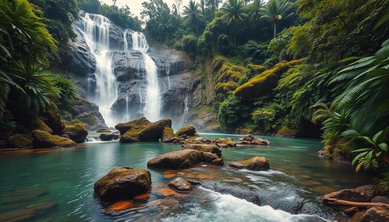 exploring hidden waterfalls near Iquitos
