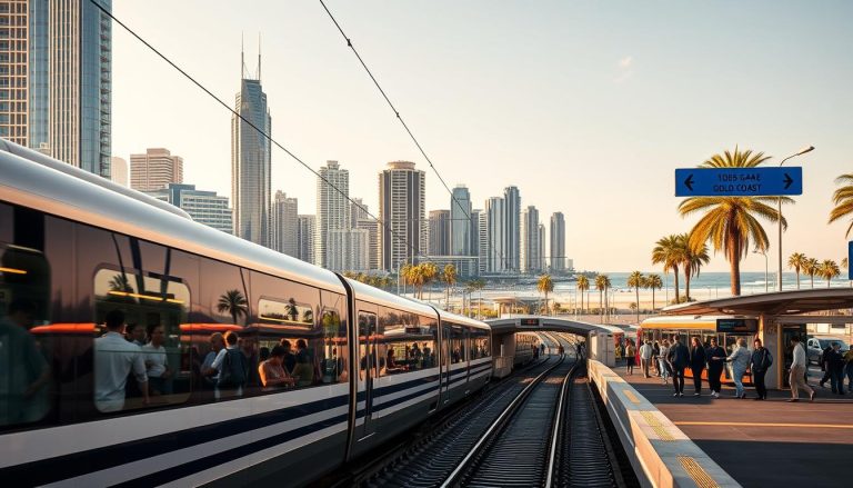 Can I easily travel between Brisbane and the Gold Coast using public transport?