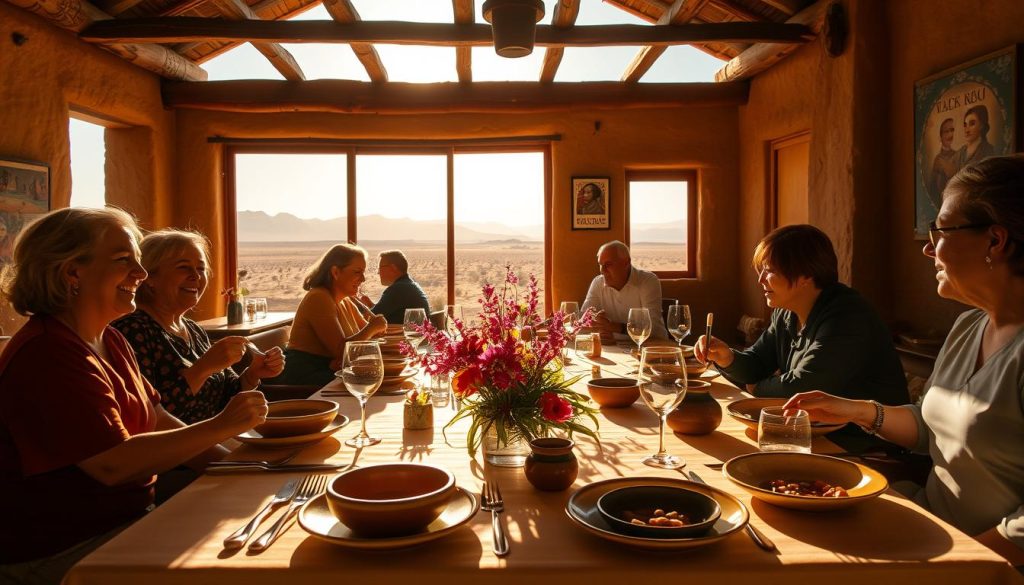 dining scene in Atacama dining scene in Atacama