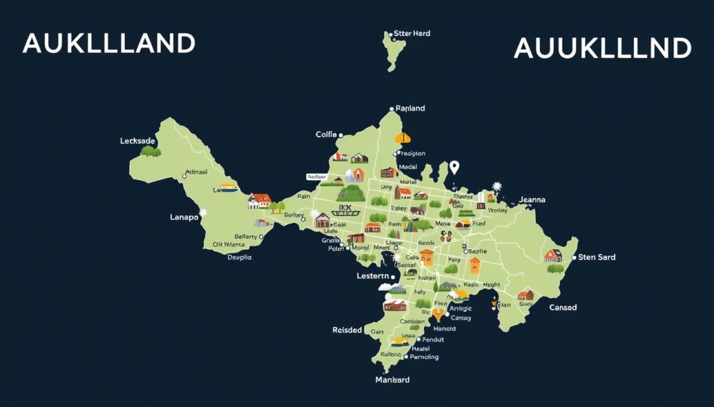 Auckland Districts Map Auckland Districts Map
