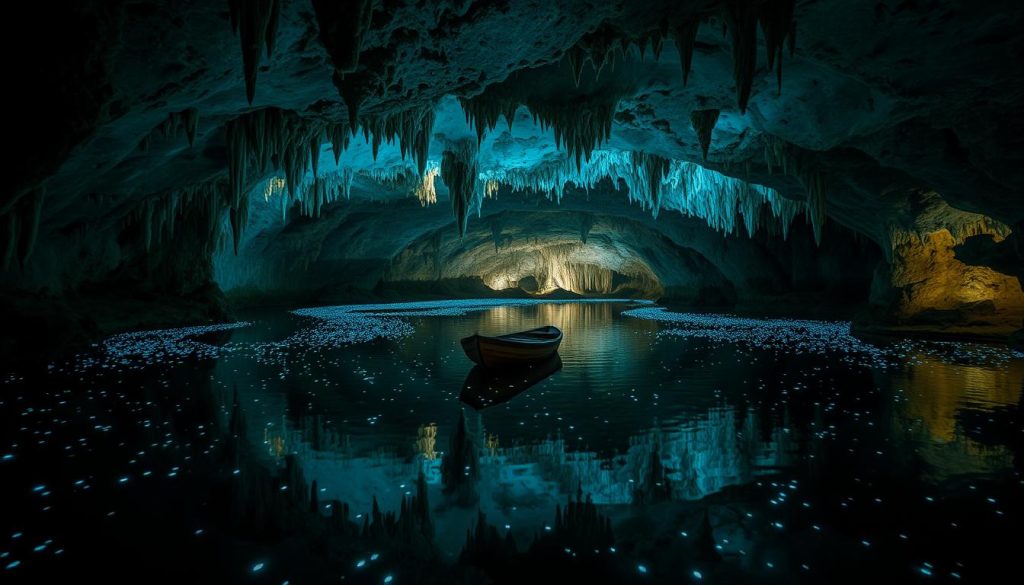 Glow worm cave boat tour Glow worm cave boat tour