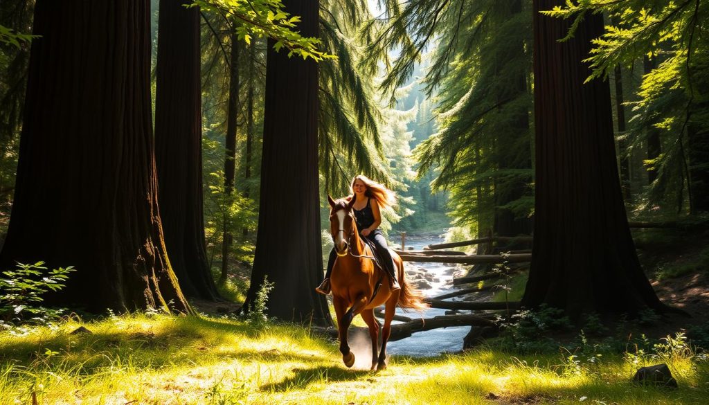 Horse riding in Redwoods Forest Horse riding in Redwoods Forest