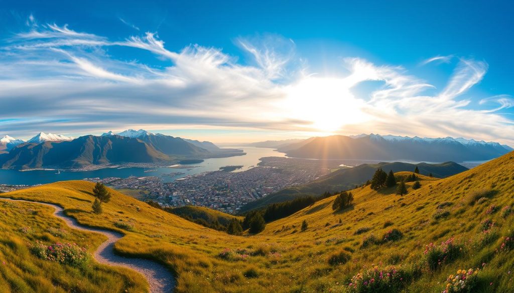Queenstown Hill Time Walk panoramic view Queenstown Hill Time Walk panoramic view