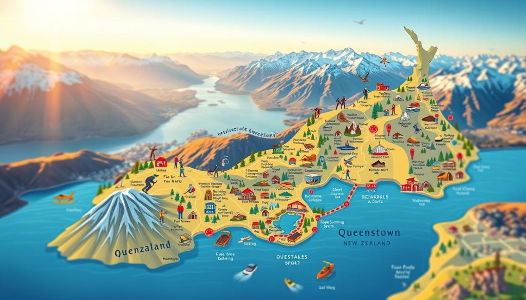 Queenstown adventure activities map Queenstown adventure activities map