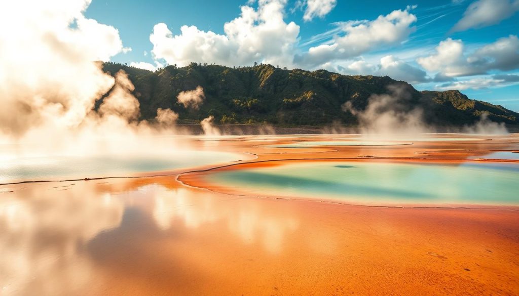Rotorua geothermal lakes and colorful pools Rotorua geothermal lakes and colorful pools