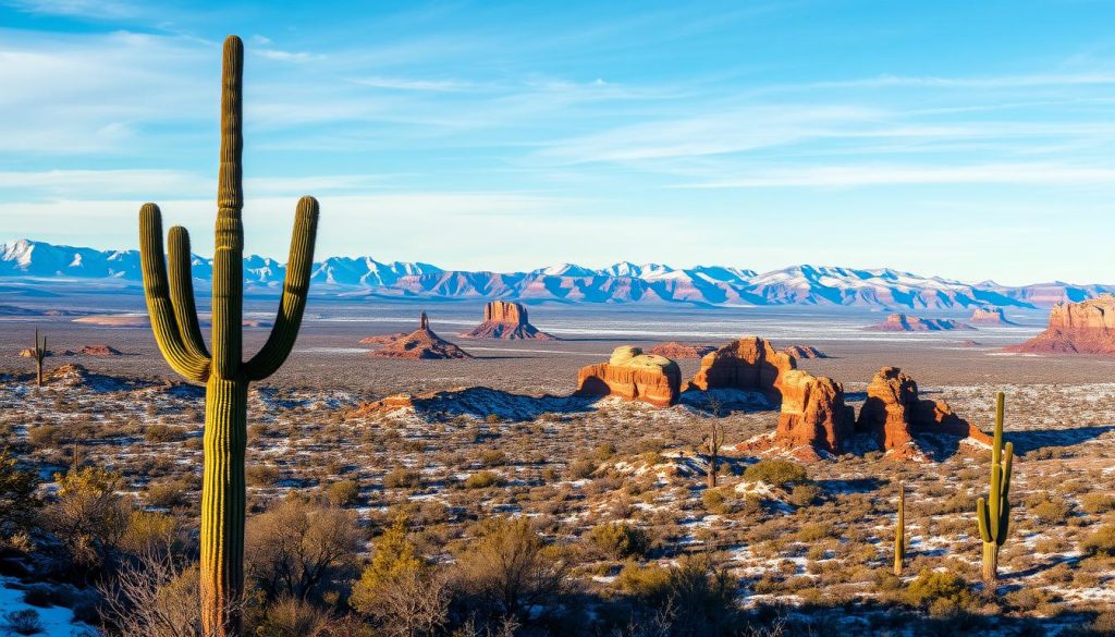 Southwest desert landscape in winter Southwest desert landscape in winter
