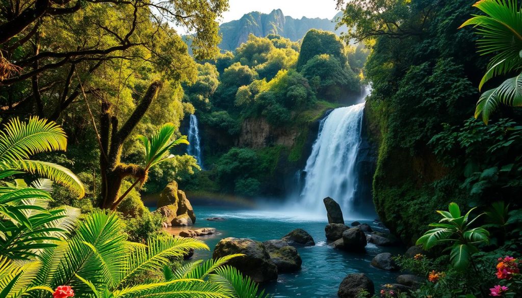 Abaca Waterfall in Koroyanitu National Park Abaca Waterfall in Koroyanitu National Park