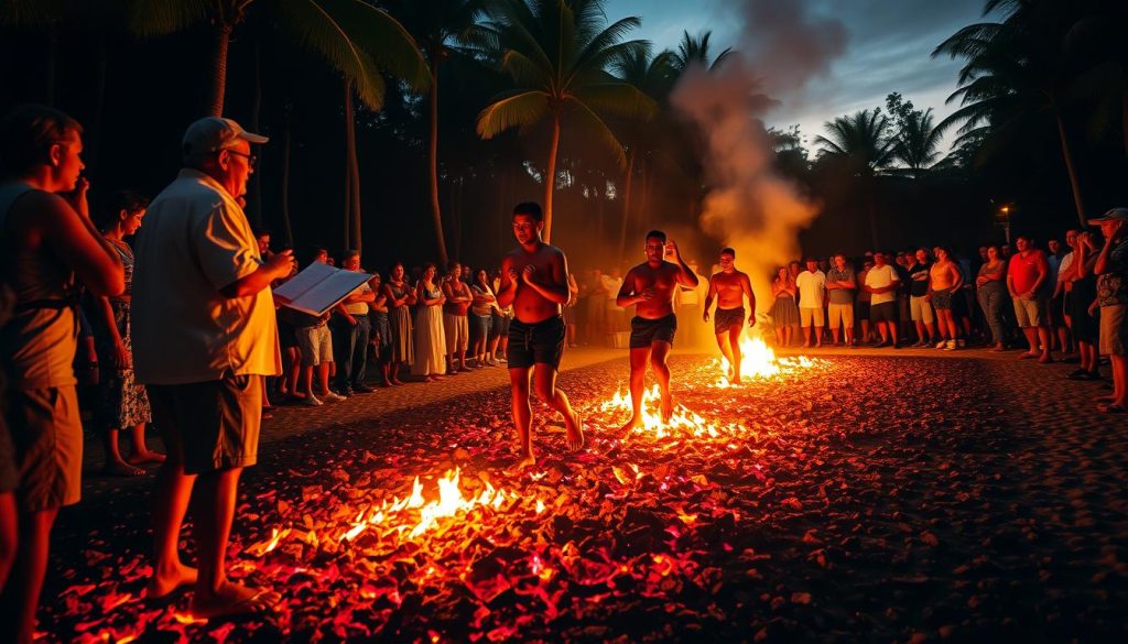 Fiji Firewalkers show safety precautions Fiji Firewalkers show safety precautions