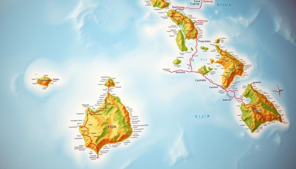 Fiji Islands Map Fiji Islands Map