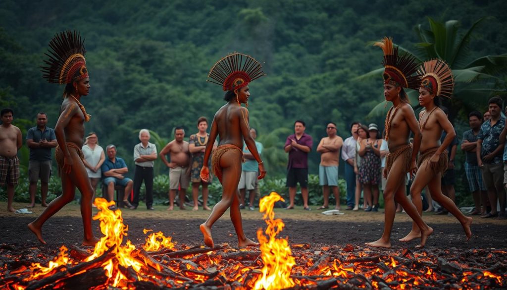 Fijian fire walking ritual Fijian fire walking ritual