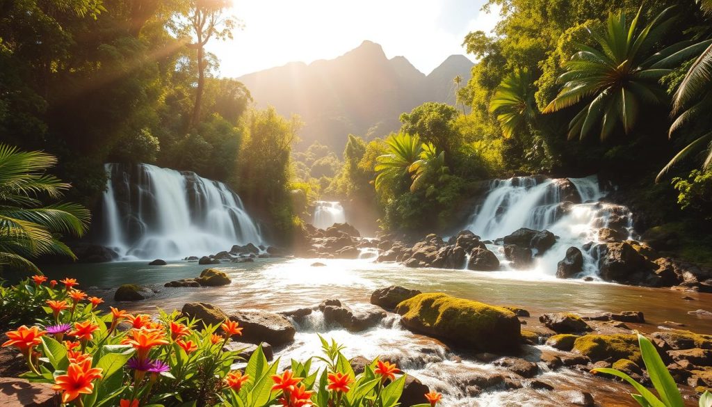 Tawatawa and Biausevu Waterfalls near Nadi Tawatawa and Biausevu Waterfalls near Nadi