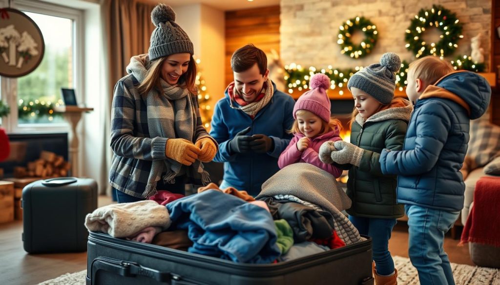 family packing for winter trip family packing for winter trip