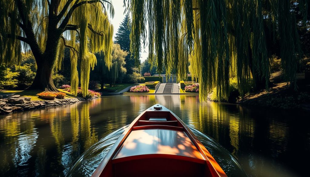 scenic Avon River punt through Christchurch Botanic Gardens scenic Avon River punt through Christchurch Botanic Gardens