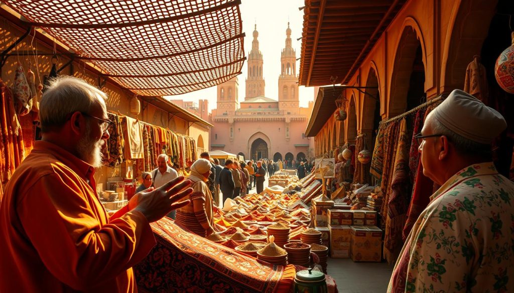 Marrakech souk negotiation Marrakech souk negotiation